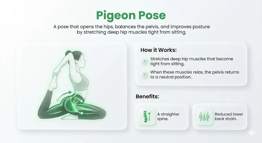 Pigeon Pose - Best Yoga For Posture Correction 
