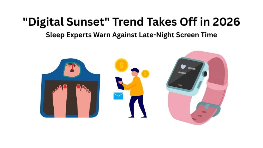 Person turning off smartphone at night as part of digital sunset routine to reduce blue light exposure