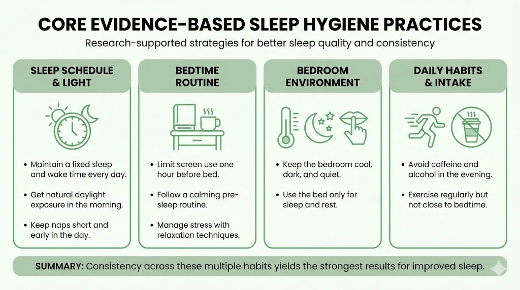 Core Evidence Based Sleep Hygiene Practices