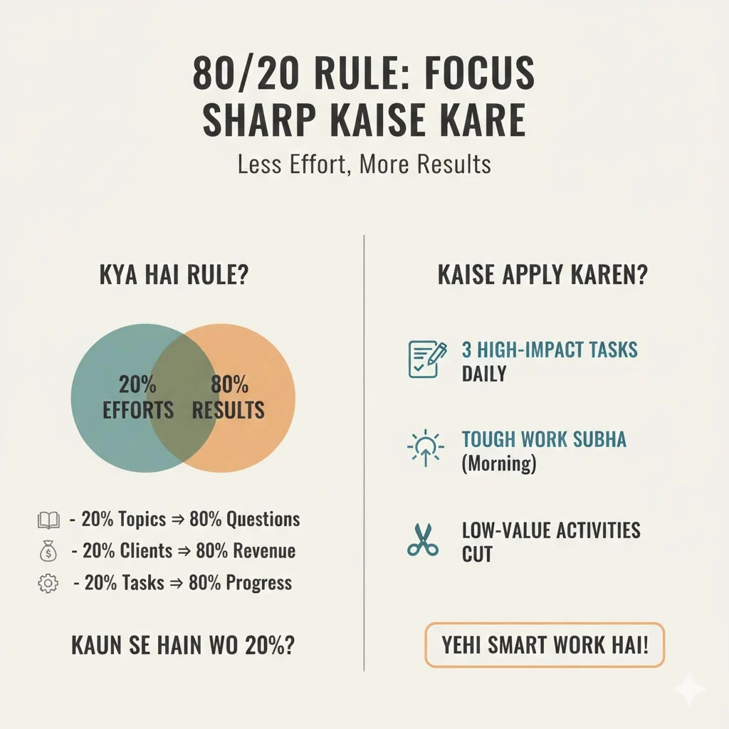 80 20 Rule Se Focus Sharp Kaise Kare?