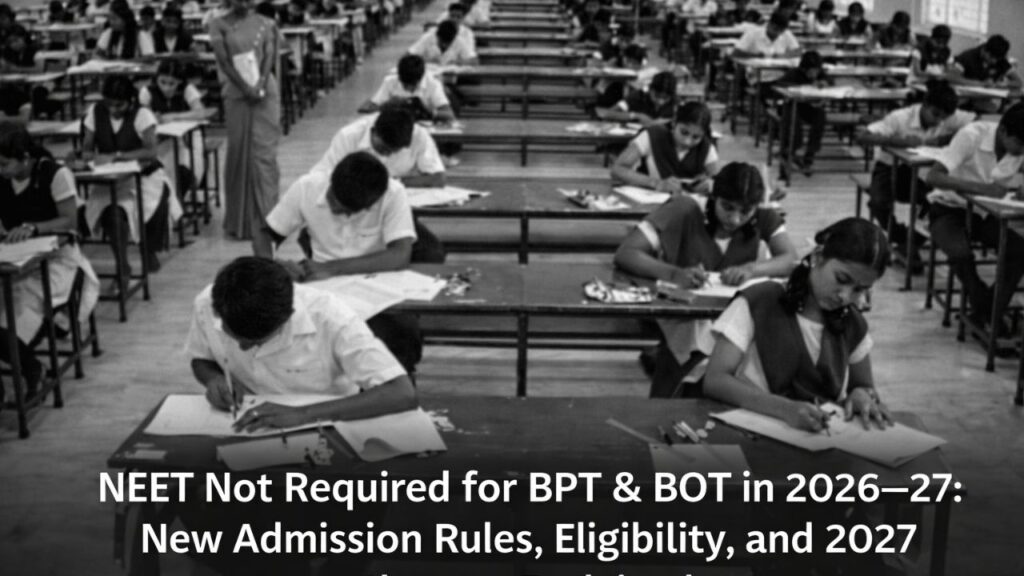 Students applying for BPT and BOT courses under new admission rules without NEET in 2026-27