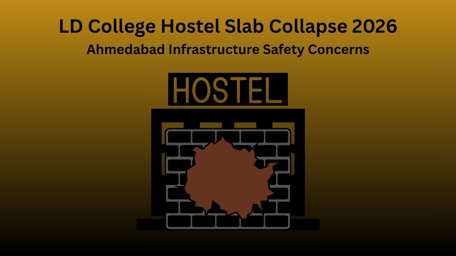 LD College of Engineering hostel slab collapse Ahmedabad student injured safety concerns